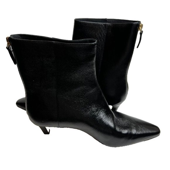 J. Crew Black Ankle Boots Kitten Heel - Picture 7 of 9